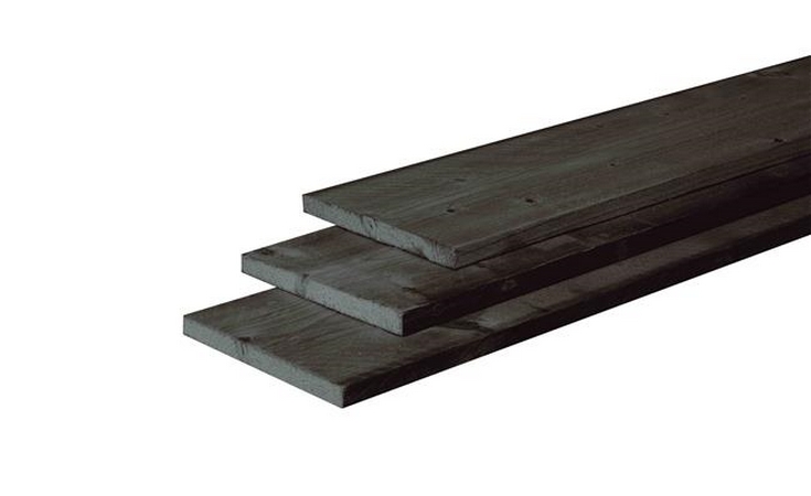 22x200mm Douglas fijnbezaagde plank zwart Lariks / Douglas Planken  bij Houthandel Jan Sok